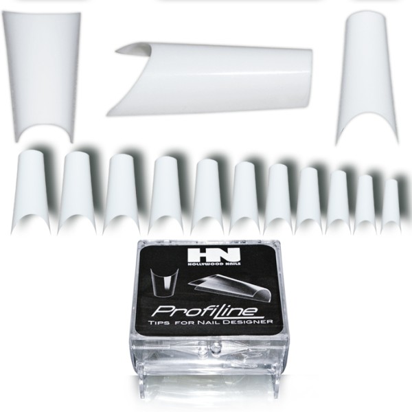 Profi-Line Tips -TUBE WHITE- Gr. 07 - 50 Stück - HN (Hollywood Nails)
