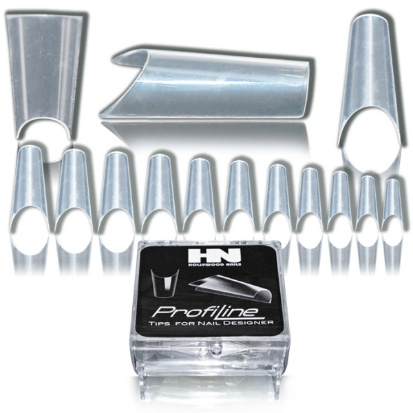 Profi-Line Tips -TUBE CLEAR- Gr. 08 - 50 Stück - HN (Hollywood Nails)