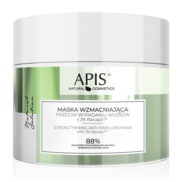 NATURAL SOLUTION, Stärkende Anti-Haarausfall-Maske mit 3% Baicapil, 200 ml - APIS natural cosmetics