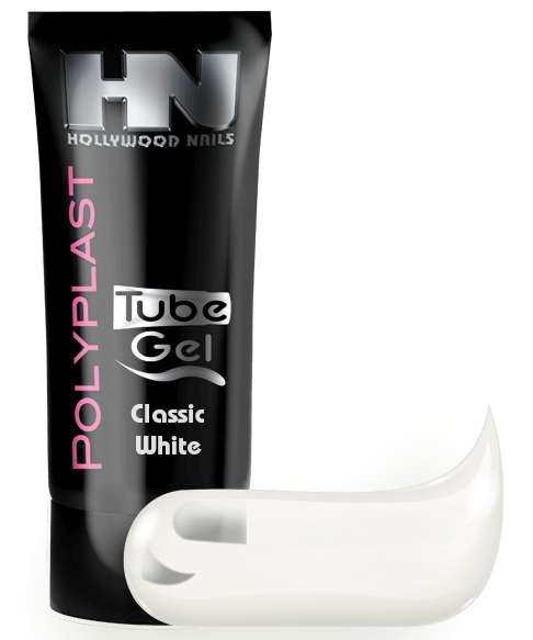 PolyPlast Tube Gel Classic White 30g Poly Gel Acryl Gel - HN (Hollywood Nails)