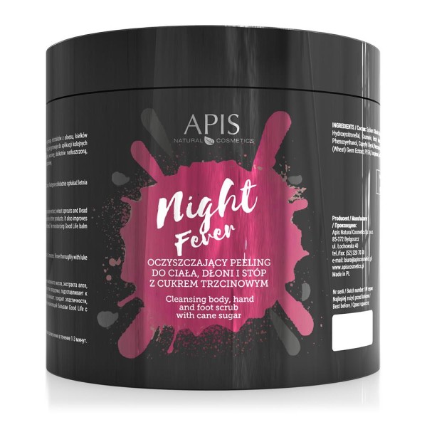 NIGHT FEVER, reinigendes Peeling für Körper, Hände und Füße, 700 g - APIS natural cosmetics