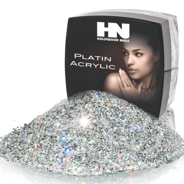 Glitter Powder 00 Silver 10 g - HN (Hollywood Nails)