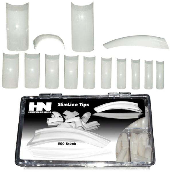 SlimLine Tip Square Natur - 500 Stück Box - HN (Hollywood Nails)