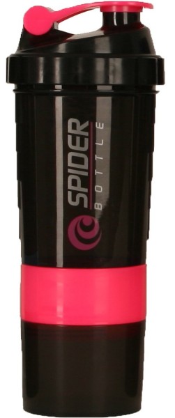 SPIDER BOTTLE® mini 2go Shaker KARTON - Inhalt 36 Stück/Bottle á 500ml - Black Neon, versch. Farben